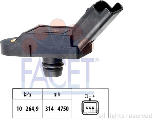 FACET 10.3164 - Gaisa spiediena devējs, Augstuma regulēšana ps1.lv