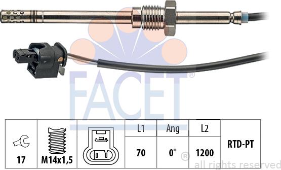 FACET 22.0055 - Devējs, Izplūdes gāzu temperatūra ps1.lv