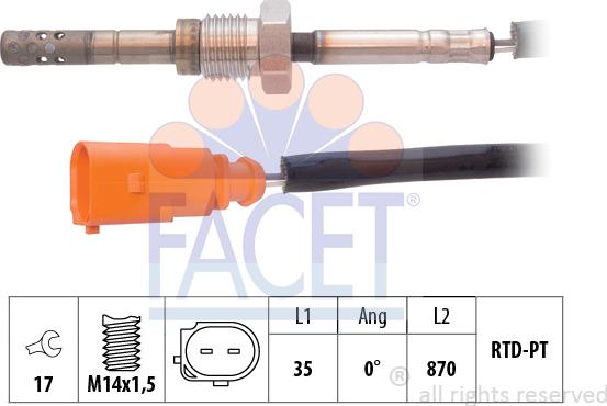 FACET 22.0005 - Devējs, Izplūdes gāzu temperatūra ps1.lv