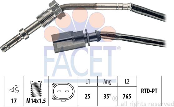 FACET 22.0003 - Devējs, Izplūdes gāzu temperatūra ps1.lv