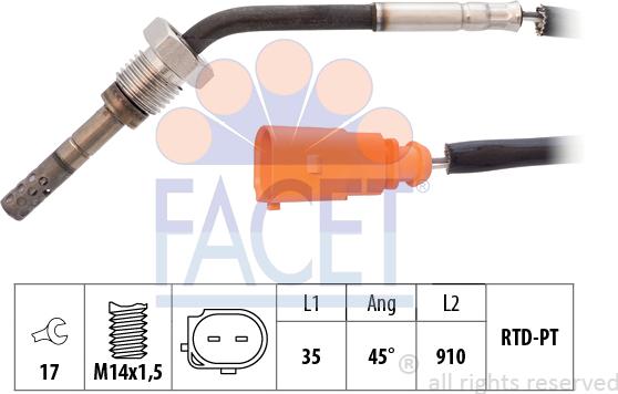 FACET 22.0016 - Devējs, Izplūdes gāzu temperatūra ps1.lv