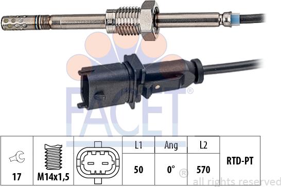 FACET 22.0134 - Devējs, Izplūdes gāzu temperatūra ps1.lv