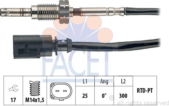 FACET 22.0282 - Devējs, Izplūdes gāzu temperatūra ps1.lv