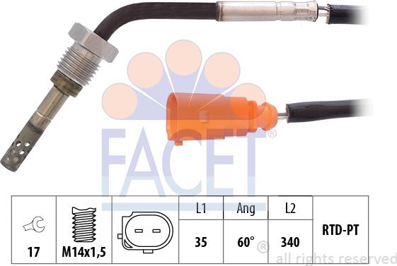 FACET 22.0274 - Devējs, Izplūdes gāzu temperatūra ps1.lv