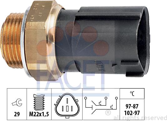 FACET 7.5690 - Termoslēdzis, Radiatora ventilators ps1.lv