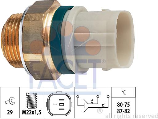 FACET 7.5654 - Termoslēdzis, Radiatora ventilators ps1.lv