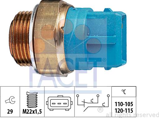 FACET 7.5680 - Termoslēdzis, Radiatora ventilators ps1.lv