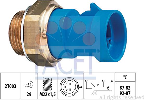 FACET 7.5622 - Termoslēdzis, Radiatora ventilators ps1.lv