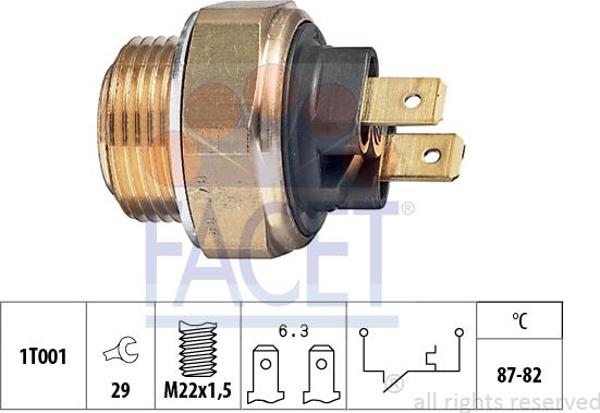 FACET 7.5017 - Termoslēdzis, Radiatora ventilators ps1.lv