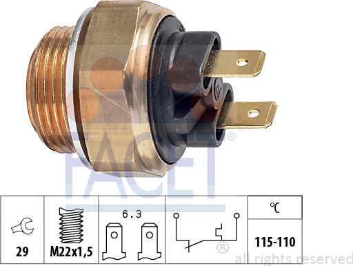 FACET 7.5135 - Termoslēdzis, Radiatora ventilators ps1.lv