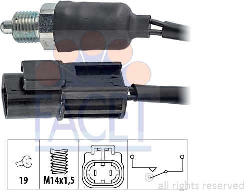 FACET 7.6116 - Slēdzis, Atpakaļgaitas signāla lukturis ps1.lv