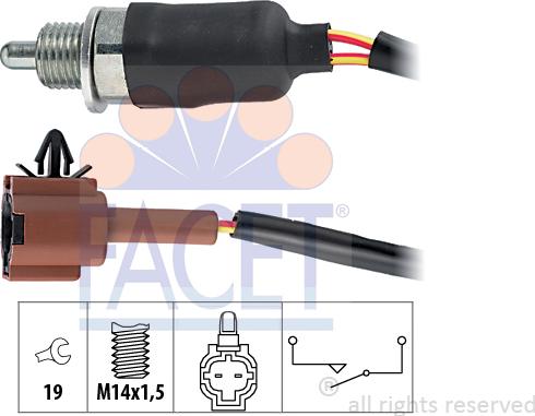 FACET 7.6181 - Slēdzis, Atpakaļgaitas signāla lukturis ps1.lv
