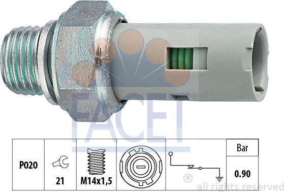 FACET 7.0153 - Devējs, Eļļas spiediens ps1.lv