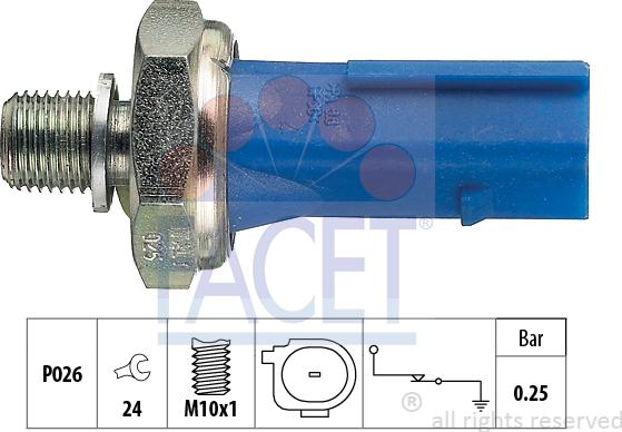 FACET 7.0133 - Devējs, Eļļas spiediens ps1.lv