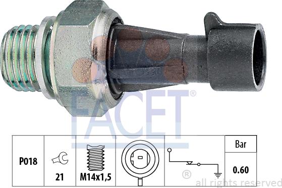 FACET 7.0129 - Devējs, Eļļas spiediens ps1.lv