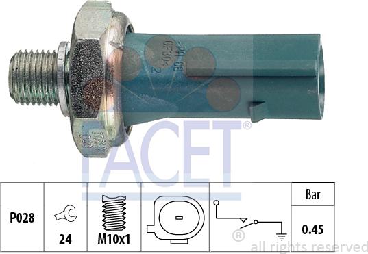 FACET 7.0174 - Devējs, Eļļas spiediens ps1.lv