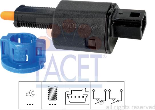 FACET 7.1306 - Slēdzis, Sajūga vadība (Tempomat) ps1.lv