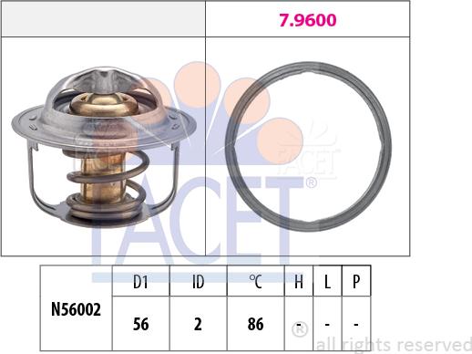 FACET 7.8949 - Termostats, Dzesēšanas šķidrums ps1.lv