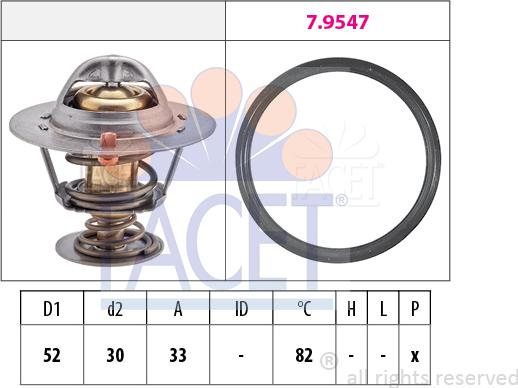 FACET 7.8947 - Termostats, Dzesēšanas šķidrums ps1.lv