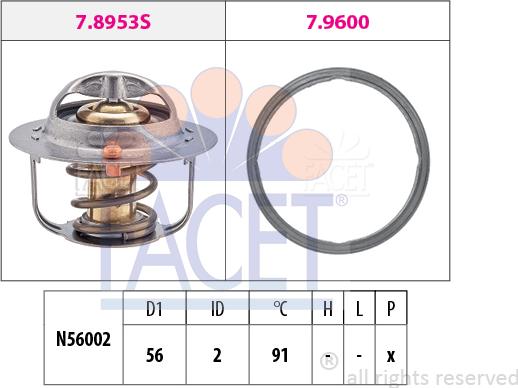 FACET 7.8953 - Termostats, Dzesēšanas šķidrums ps1.lv