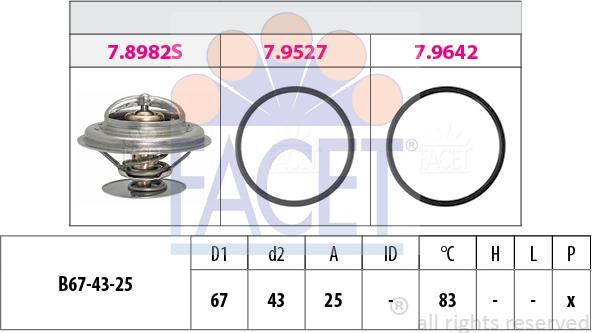 FACET 7.8982 - Termostats, Dzesēšanas šķidrums ps1.lv