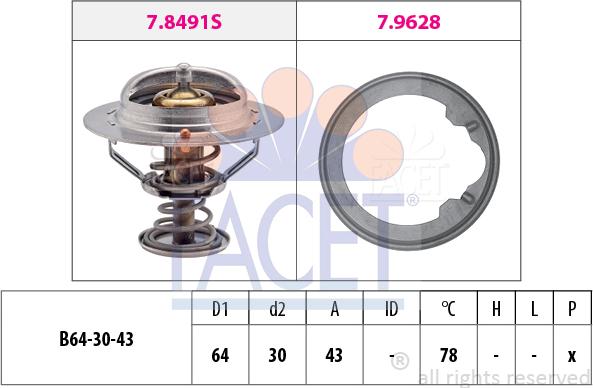 FACET 7.8496 - Termostats, Dzesēšanas šķidrums ps1.lv