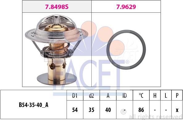 FACET 7.8498 - Termostats, Dzesēšanas šķidrums ps1.lv