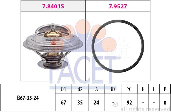 FACET 7.8401 - Termostats, Dzesēšanas šķidrums ps1.lv