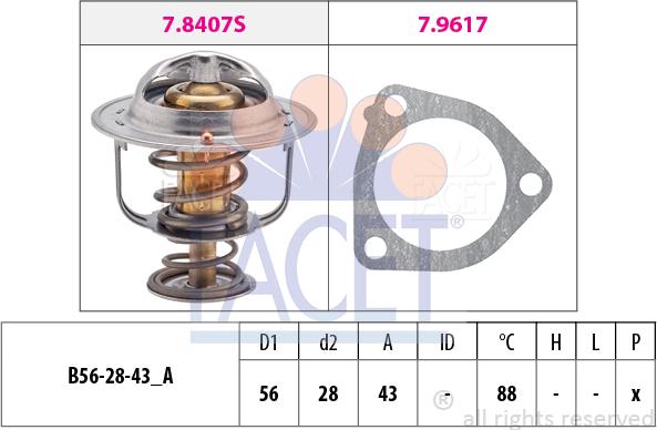 FACET 7.8407 - Termostats, Dzesēšanas šķidrums ps1.lv