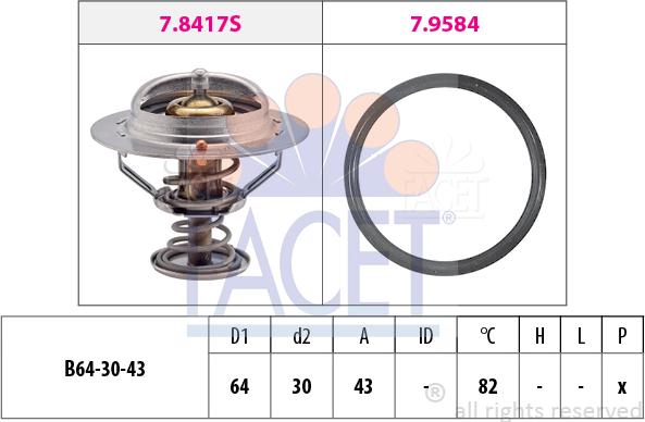 FACET 7.8417 - Termostats, Dzesēšanas šķidrums ps1.lv