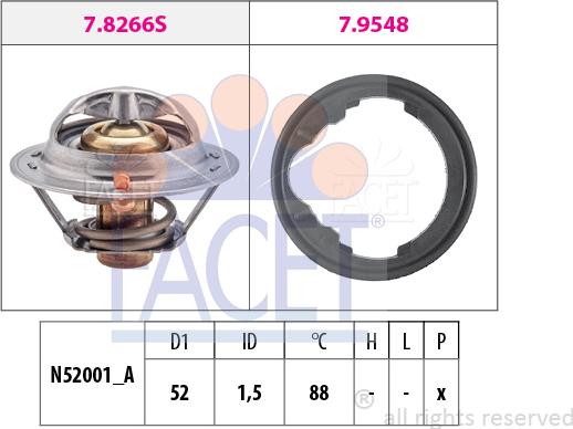 FACET 7.8488 - Termostats, Dzesēšanas šķidrums ps1.lv