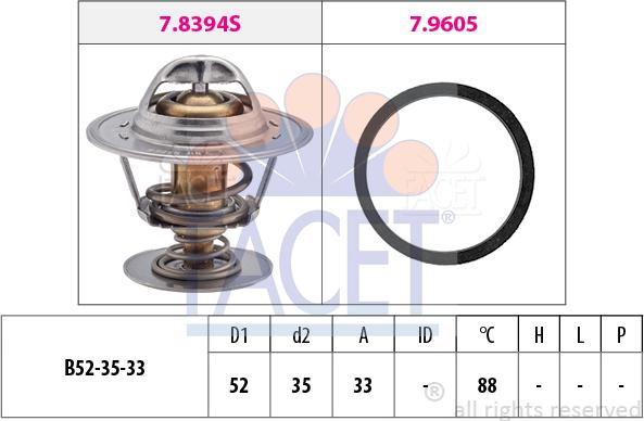 FACET 7.8483 - Termostats, Dzesēšanas šķidrums ps1.lv