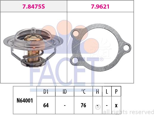 FACET 7.8475 - Termostats, Dzesēšanas šķidrums ps1.lv