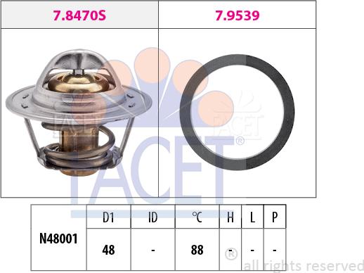 FACET 7.8470 - Termostats, Dzesēšanas šķidrums ps1.lv