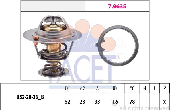 FACET 7.8503 - Termostats, Dzesēšanas šķidrums ps1.lv