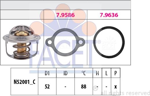 FACET 7.8514 - Termostats, Dzesēšanas šķidrums ps1.lv