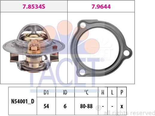 FACET 7.8587 - Termostats, Dzesēšanas šķidrums ps1.lv