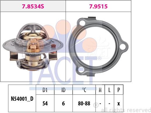 FACET 7.8534 - Termostats, Dzesēšanas šķidrums ps1.lv