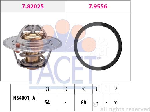 FACET 7.8533 - Termostats, Dzesēšanas šķidrums ps1.lv