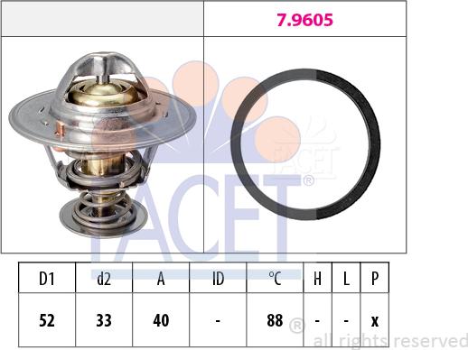 FACET 7.8537 - Termostats, Dzesēšanas šķidrums ps1.lv