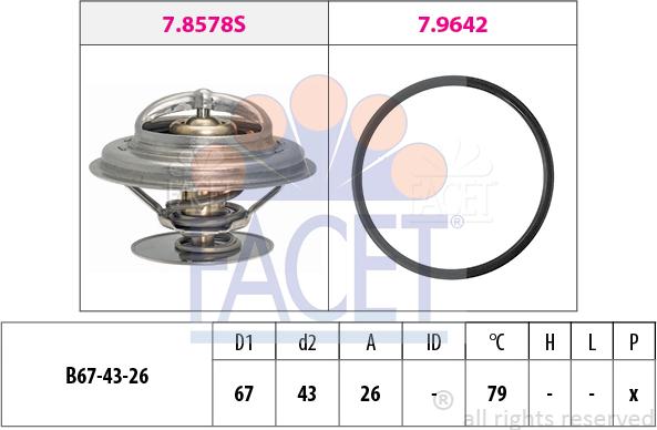 FACET 7.8578 - Termostats, Dzesēšanas šķidrums ps1.lv