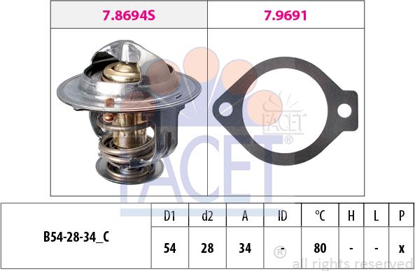 FACET 7.8694 - Termostats, Dzesēšanas šķidrums ps1.lv