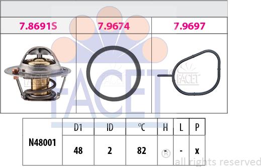 FACET 7.8691 - Termostats, Dzesēšanas šķidrums ps1.lv