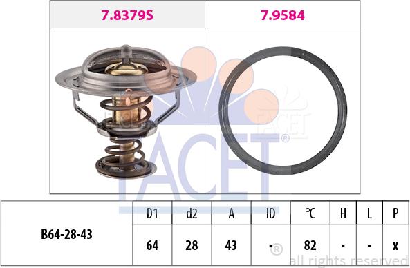 FACET 7.8649 - Termostats, Dzesēšanas šķidrums ps1.lv