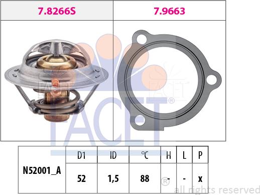 FACET 7.8647 - Termostats, Dzesēšanas šķidrums ps1.lv