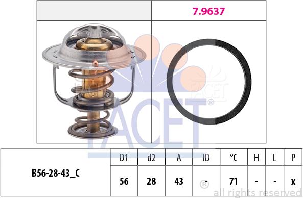 FACET 7.8650 - Termostats, Dzesēšanas šķidrums ps1.lv