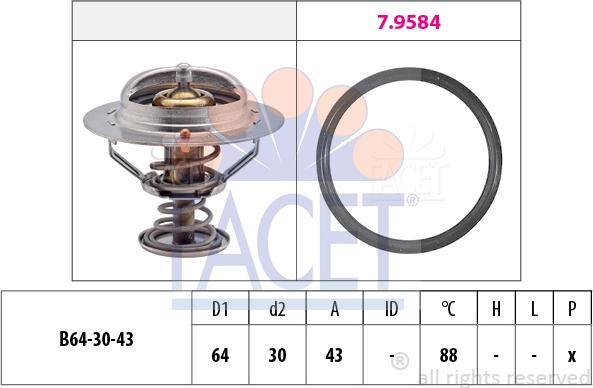 FACET 7.8651 - Termostats, Dzesēšanas šķidrums ps1.lv