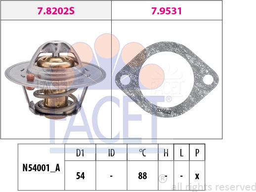 FACET 7.8600 - Termostats, Dzesēšanas šķidrums ps1.lv