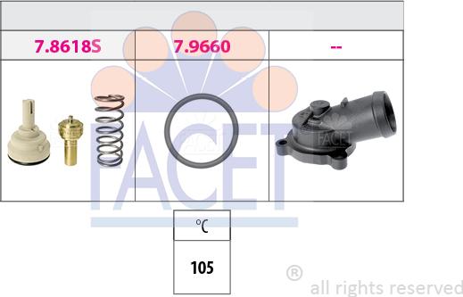 FACET 7.8619K - Termostats, Dzesēšanas šķidrums ps1.lv