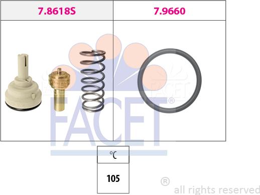 FACET 7.8618 - Termostats, Dzesēšanas šķidrums ps1.lv